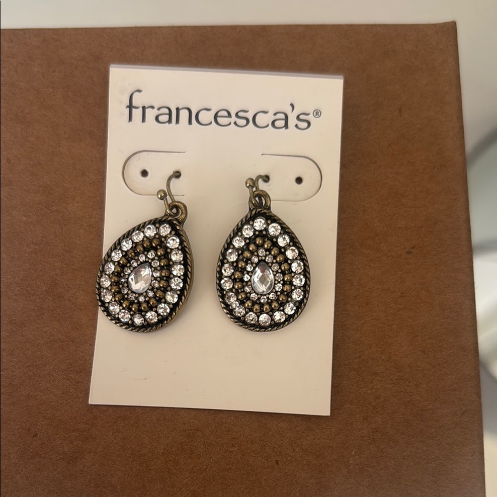 Francesca's Teardrop Crystal Earrings